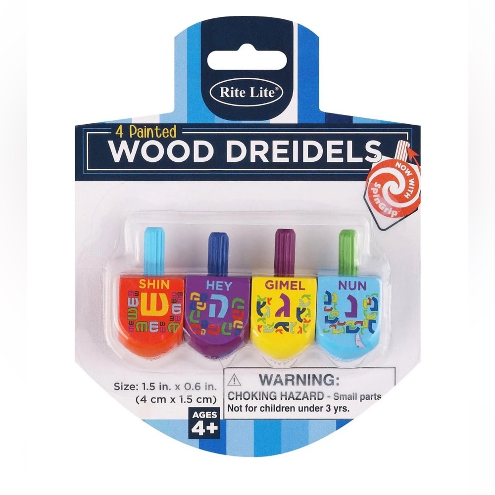 Colorful Wood Dreidels Set for Kids